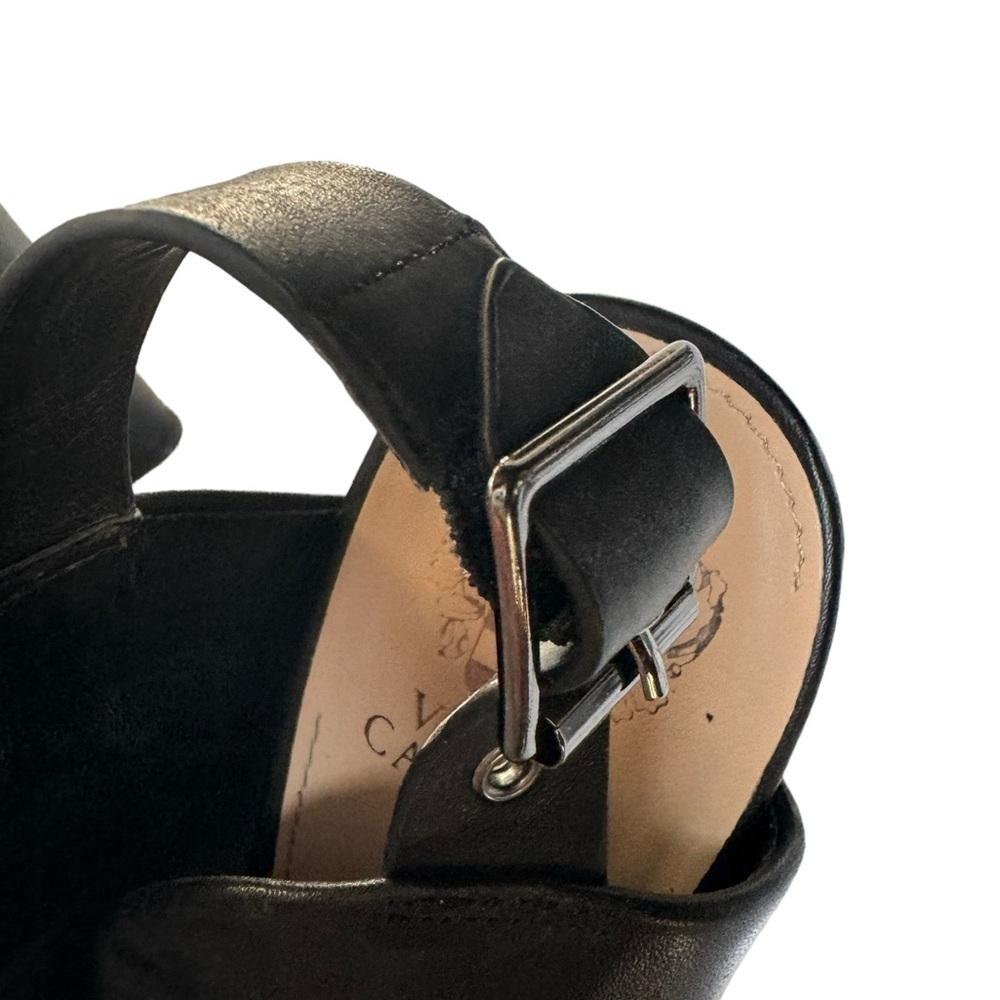 Vince Camuto women Black Leather Ankle Strap Open Toe block Heels pumps Size 11M - Picture 8 of 8